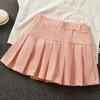 Универсальные плиссированные брюки-кюлоты для девочек, летняя юбка для детей среднего и маленького размера с внутренними защитными брюками, юбки для школьной формы