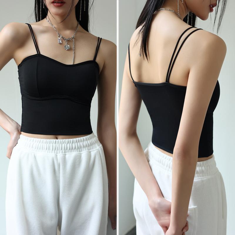 Жилет-халтер женский летний с расправленной грудью внутри с Соединенными Штатами сзади снаружи, чтобы носить новый летний бюстгальтер снизу с подкладкой для груди сверху, маленький жилет