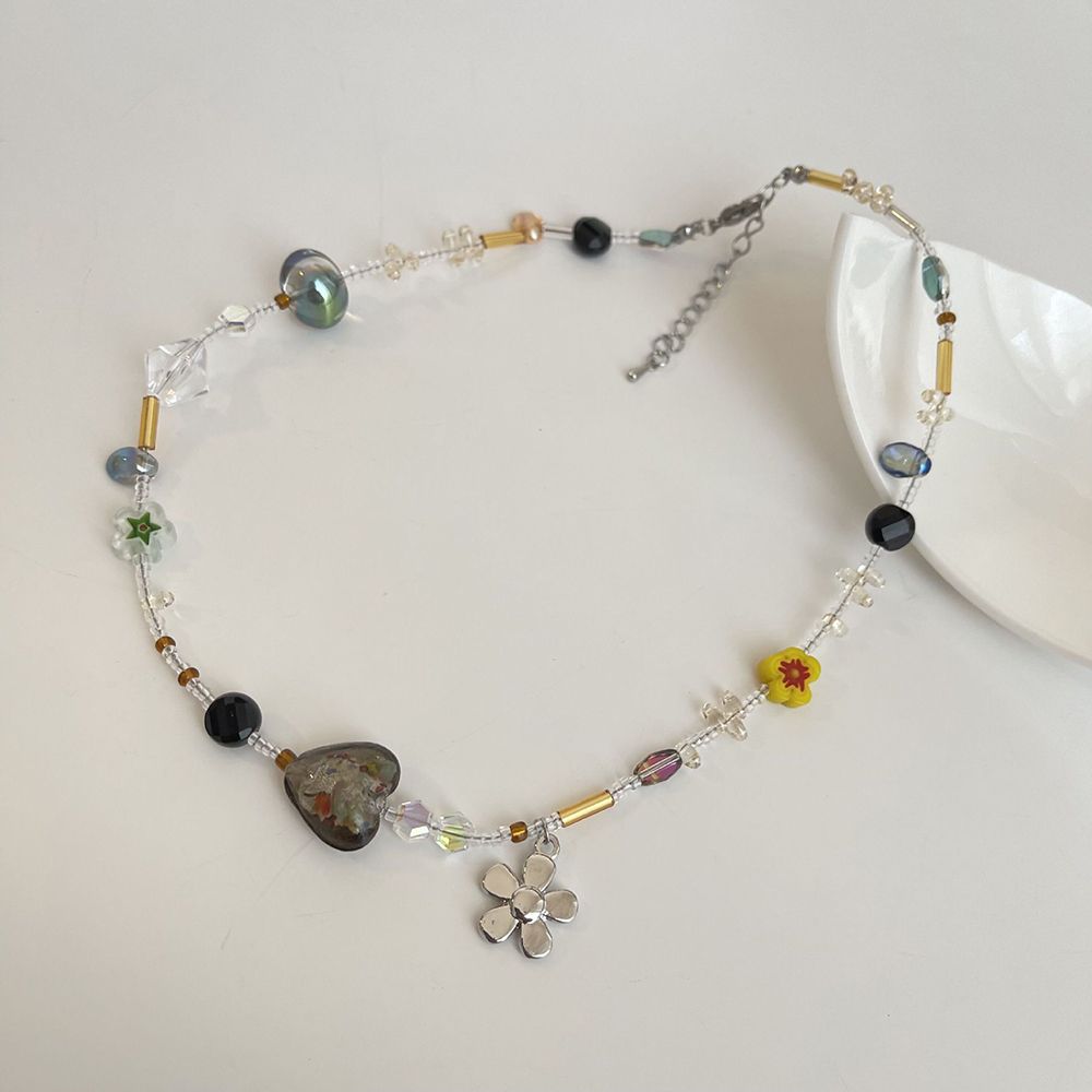 Love Heart Choker Girl Fashion Jewelry Korean Style Necklace Flower Necklace Women Clavicle Chain