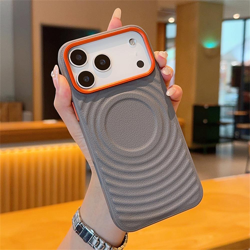 Ripple Pattern Protective Magnetic Shockproof Case For iPhone 17 Air 16 15 Pro Max Plus 16E For Magsafe Water Ripple Magnet Capa
