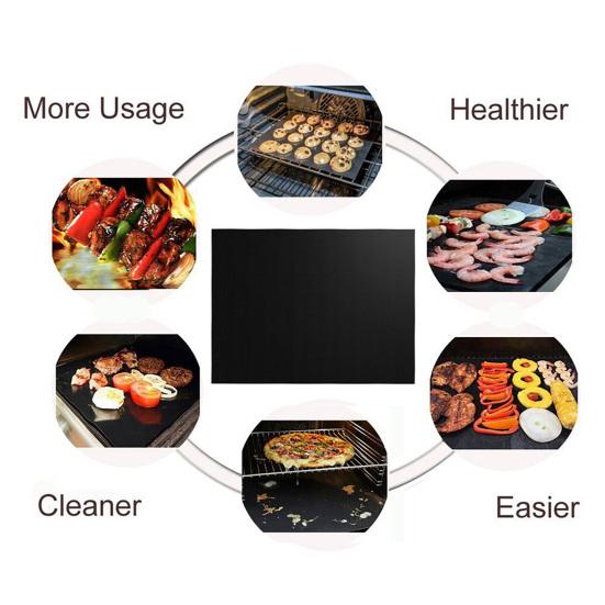 3Pcs Barbecue Mat Fine Hole Even-Heat Easy To Clean High Temperature Resistant Reusable Non-Stick Toaster Oven Mats