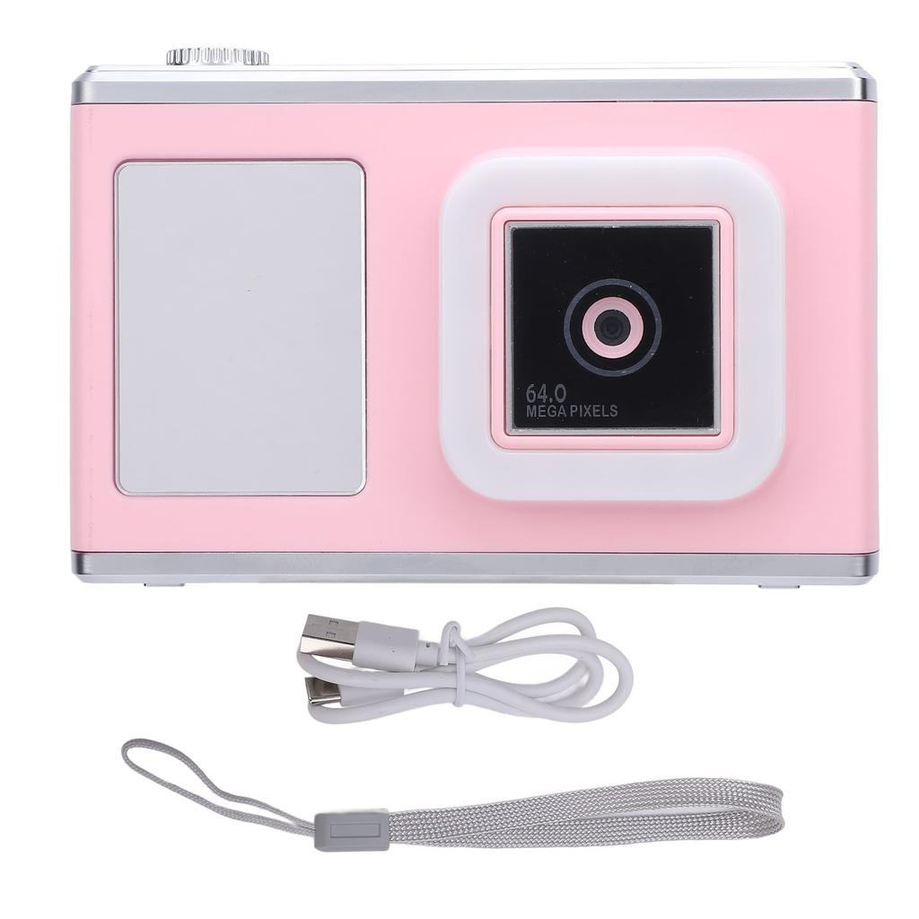 Digital Camera Front Rear 48MP 2.4in IPS Screen Video Camera with Fill Light for Daily Travel Rose