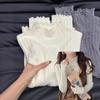 Корейская осень и зима новый грибное кружево однотонный длинный рукав вязаный пуловер женский базовый вязаный лонгслив