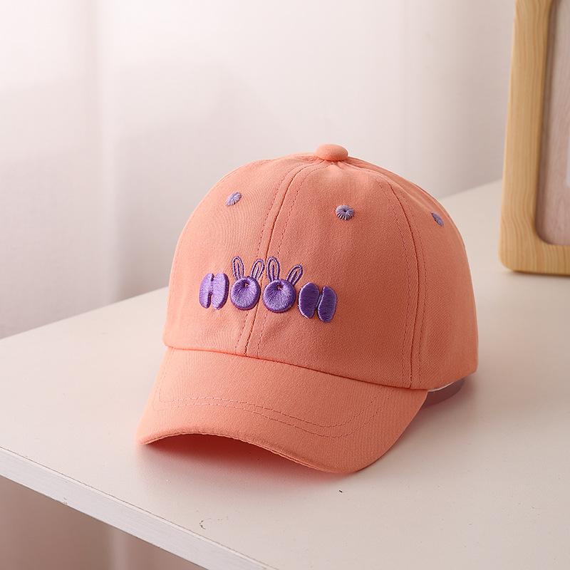 Милая Вышивка Буквы Бейсболка Малыш Дети Лето Хлопок Регулируемая Солнцезащитная Шляпа Однотонная Малыш Мальчик Девочка Козырьки