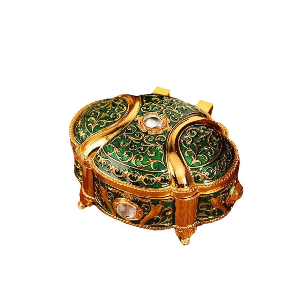 Oval Shape Jewelry Organizer Relief Design Jewelry Storage Case Jewelry Box Jewelry Storage
