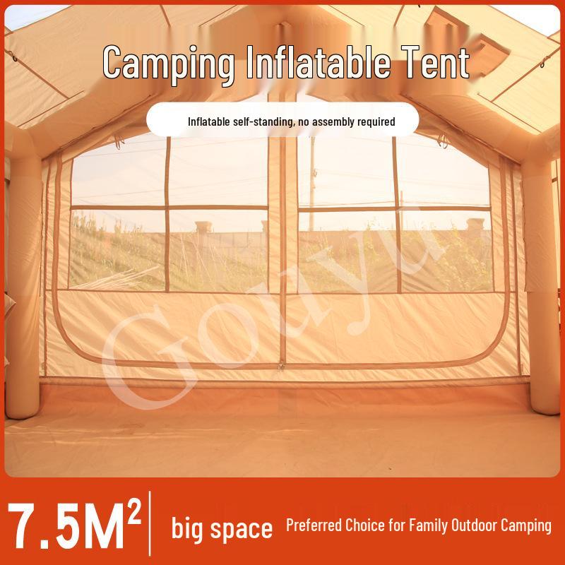 7.5 Sqm Inflatable Camping Tent - Portable, Rainproof, No-Setup, Foldable Small House for Outdoor Adventures