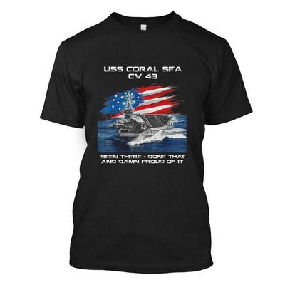 USS Coral Sea CV 43 Авианосец Ветеран США Флаг Рождественская футболка унисекс