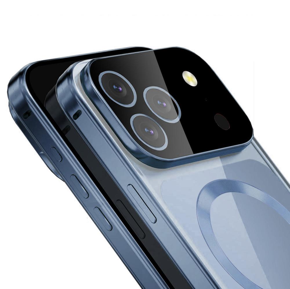 iPhone 17 Pro Max Case, Magnetic Dual Glass, for MagSafe, Blue