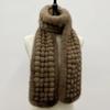 Natural Mink Fur Ball Scarf for Women Winter Warm Shawls 150cmx12cm