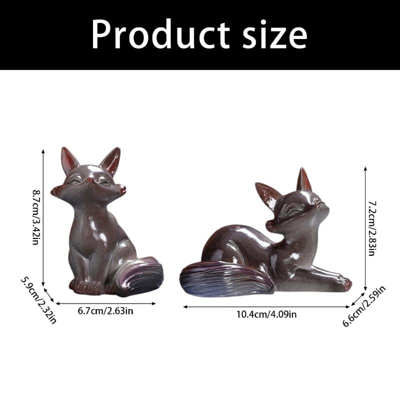 Термостойкий меняющий цвет керамический лис чайный питомец фигурка ручной работы для украшения дома и офиса