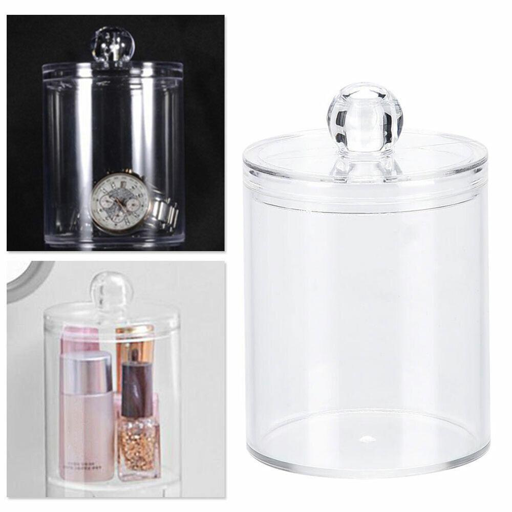 Transparent Ear Bud Holder Plastic Cotton Swab Box Storage Box Storage Jar Case Jewelry Box