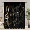 2 Pieces - Sheet Music - Printed Curtain - Polyester Material - for Bedroom Living Room Study Anti-privacy Curtain