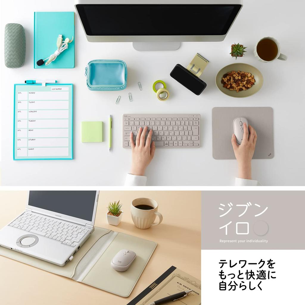 PLUS Mouse Jibuniro Slim Handheld Mouse, Gray, TW-MO001, 428-831