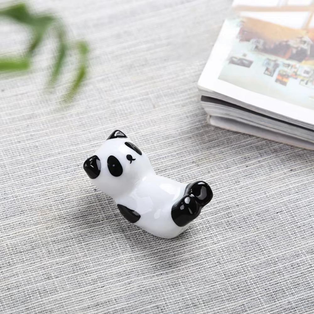 8Pcs/set Animal Writing Brush Pen Holder Cute Ceramic craft Panda Ornament  Home Decor