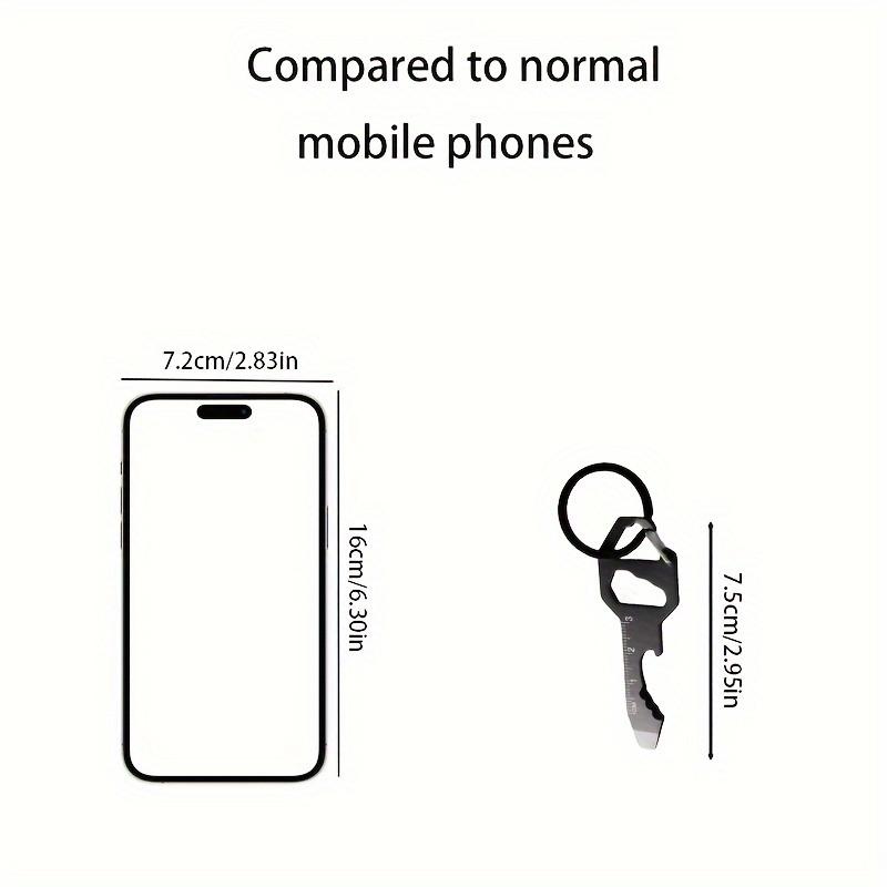 Карманный инструмент-брелок 6 в 1: открывалка для бутылок, отвертка, линейка, гаечный ключ, держатель бит, напильник, портативный дизайн, аксессуары для кемпинга