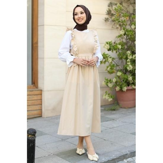 Frilly Laced Hijab Dress Casual Confort Gilet