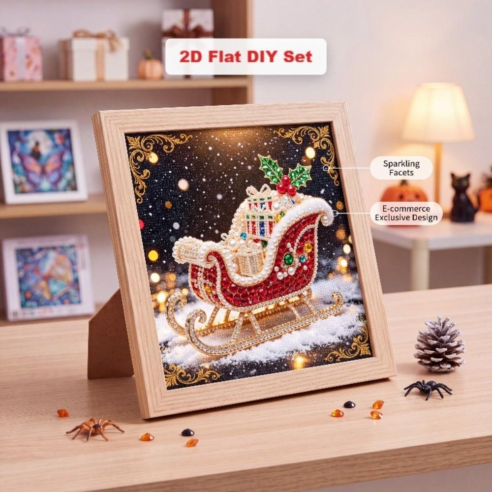 2D Flat DIY Pearl Painting Kit Delicate Christmas Ornament Christmas Decoration