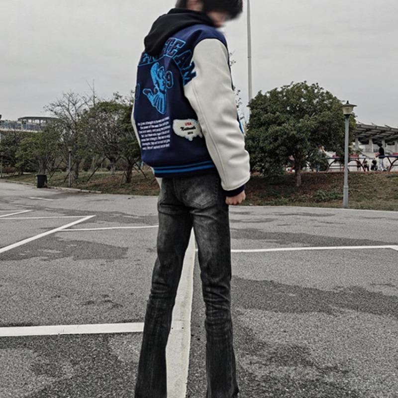 Джинсы с узором молнии мужские зимние вельветовые штаны в стиле American high street утолщенные облегающие штанины длинные слегка подтянутые штаны