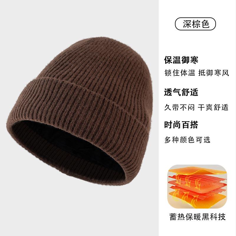 Зимняя шапка мужская ветрозащитная шерстяная шапка взрослая новая плюшевая теплая универсальная уличная вязаная шапка