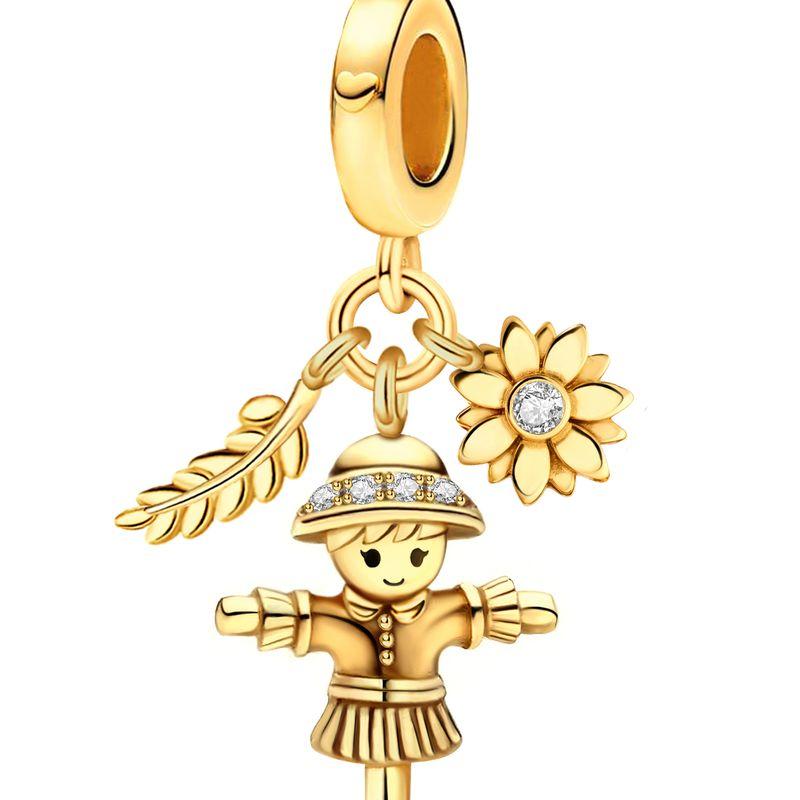 Медь Теплый Клен Лист Белка Золотая Осень Серия Бусина Подходит для Изготовления Браслетов Своими Руками Подарок Ювелирное Изделие Высокого Качества