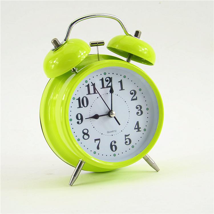 1-inch metal bell digital alarm clock, bedside large volume silent clock, small alarm clock for students to get up