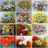 5D DIY Diamond Painting Flowers Vase Cross Stitch Kit Full Drill Embroidery Mosaic Flower Rose Picture of Rhinestones Decor Gift
