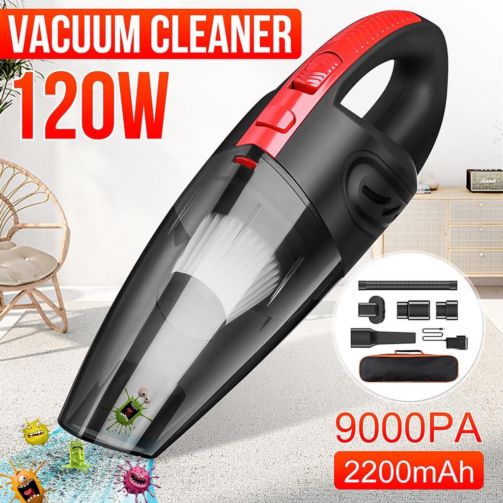 Mini Car Vacuum Cleaner Powerful Cyclone Suction 120W 9000PA Cordless Portable Household Dual-use Rechargeable Wet Dry Vacuum Cleaner