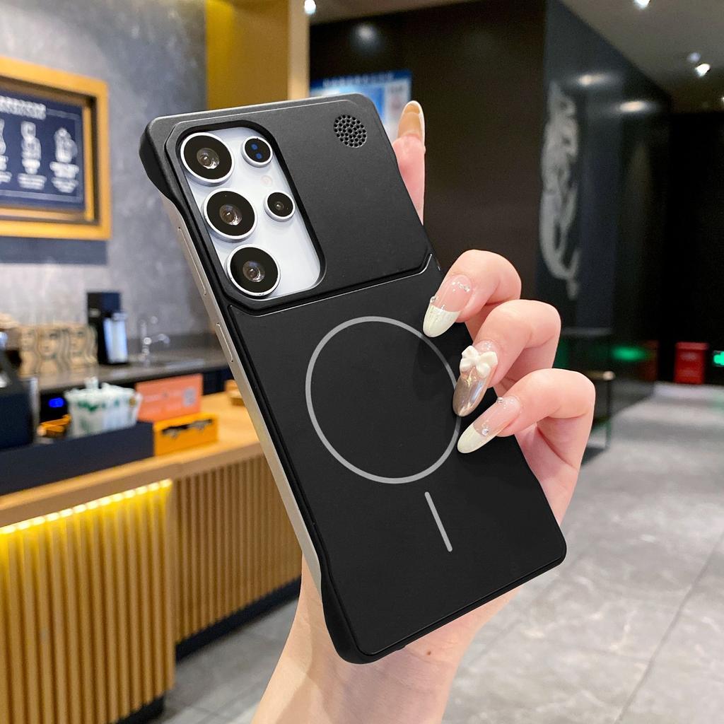 Suitable for Samsung S23ULTRA Aromatherapy AG Matte Frameless Mobile Phone Case S25 S24U Thin Circle Magnetic Suction Protective Case