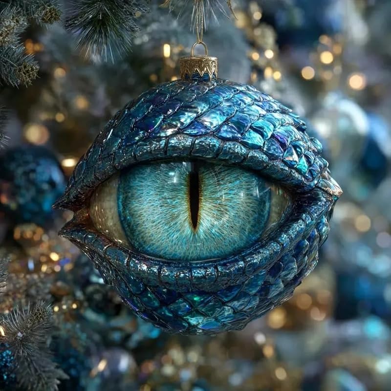 Плоская 2D подвеска «Глаз дракона» для рождественской елки, фэнтезийное круглое праздничное украшение «Глаз дракона», готические рождественские подарки для женщин и мужчин