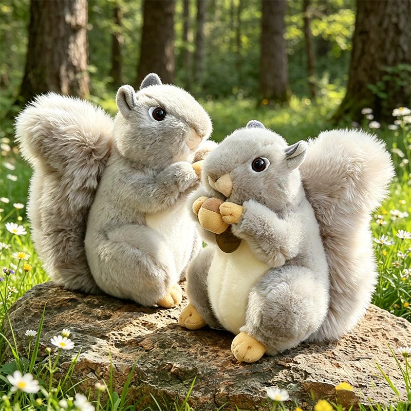 20CM Simulation Cute Squirrel Plush Toys Soft Lifelike Cartoon Animal Plushies Pillow Doll Kid Birthday Accompany Hug Sleep Gift