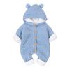 Baby Clothes Rompers Coveralls Knit Long Sleeves Girls Boys Fleece Lining Autumn Winter Hooded Front Opening Baby Clothes Cute Cold Weather Wear