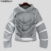 Men Mockneck Long Sleeve Loose Hollow Out Pullovers