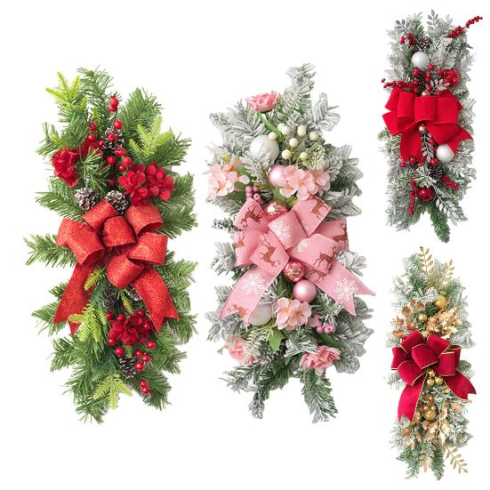 Рождественская лесенка гирлянда каплевидная отделка рождественская лестница гирлянда венок с искусственным бантом