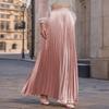 Women's  Casual Pleated Solid Color Half Skirt, Pleated A-line Skirt, Large Swing Floor-length Skirt
