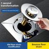 Pedal Type Shower Foot Floor Drain Useful Stainless Steel Sewer Floor Mouned Strainer Pop Up Bounce Press-Type Floor Drain