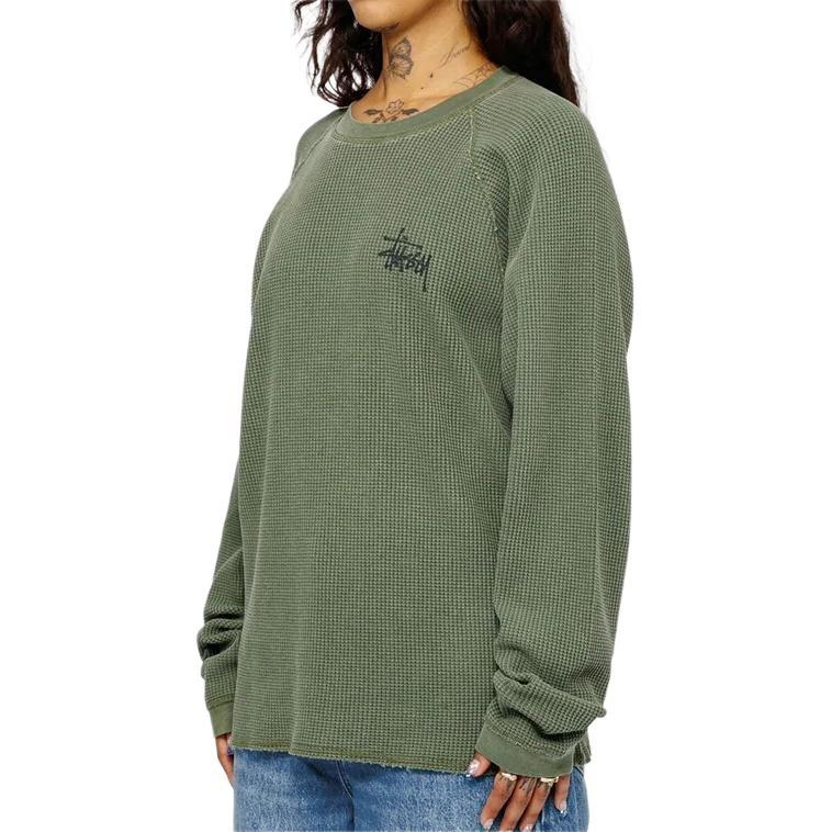 Stussy FW24 РЕГЛАН ТЕРМОЛОНГС КРУГЛЫЙ ВЫРЕЗ логотипT Унисекс 1140356