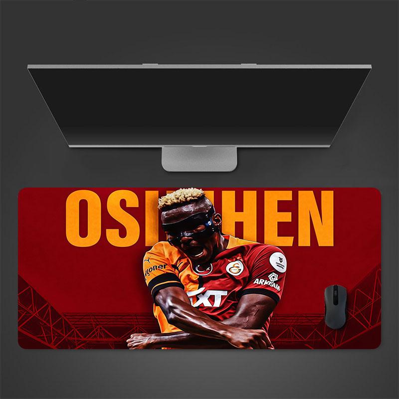 Коврик для мыши Galatasaray Victor Osimhen, Большой игровой коврик для стола, Нескользящий коврик для мыши XXL для ноутбука и планшета, Игровой коврик для мини-ПК со прошитыми краями