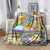 Cartoon Cute Yellow Cat G-Garfield Anime Blanket Flannel Extra Large Warm Soft Sofa Bed Bedroom Portable Blanket Bed Cover Gift