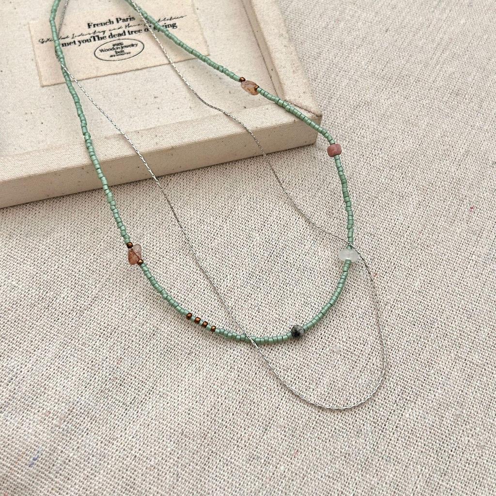 Ожерелье из натурального камня с бусинами для женщин - Роскошный чокер-цепочка на ключицу 2025