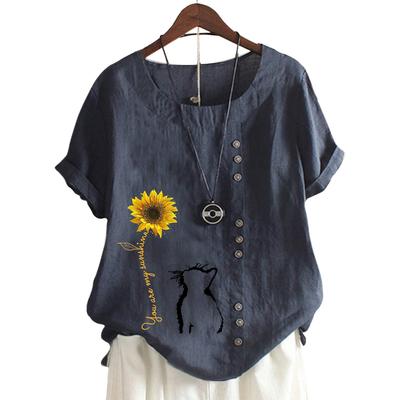 Женственный и веселый женский хлопковый топ с 11 вариантами ярких принтов