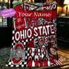 1pc Snug Ohio State Football Blanket, Lightweight and Durable Print Blanket, Perfect for Home, Couch, Bed, Picnic, Travel, Office