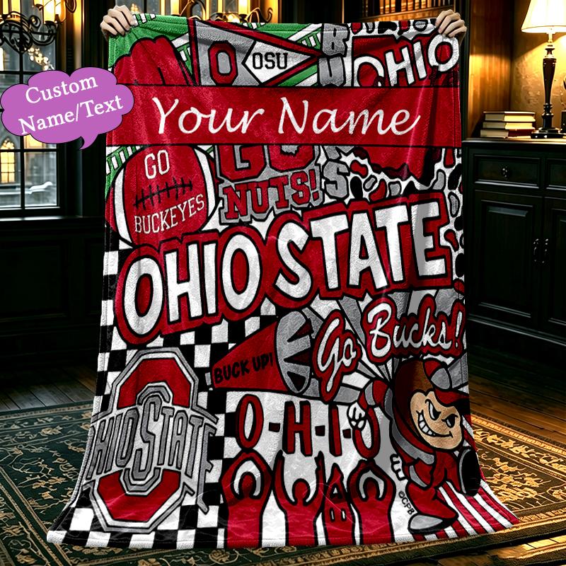 1pc Snug Ohio State Football Blanket, Lightweight and Durable Print Blanket, Perfect for Home, Couch, Bed, Picnic, Travel, Office