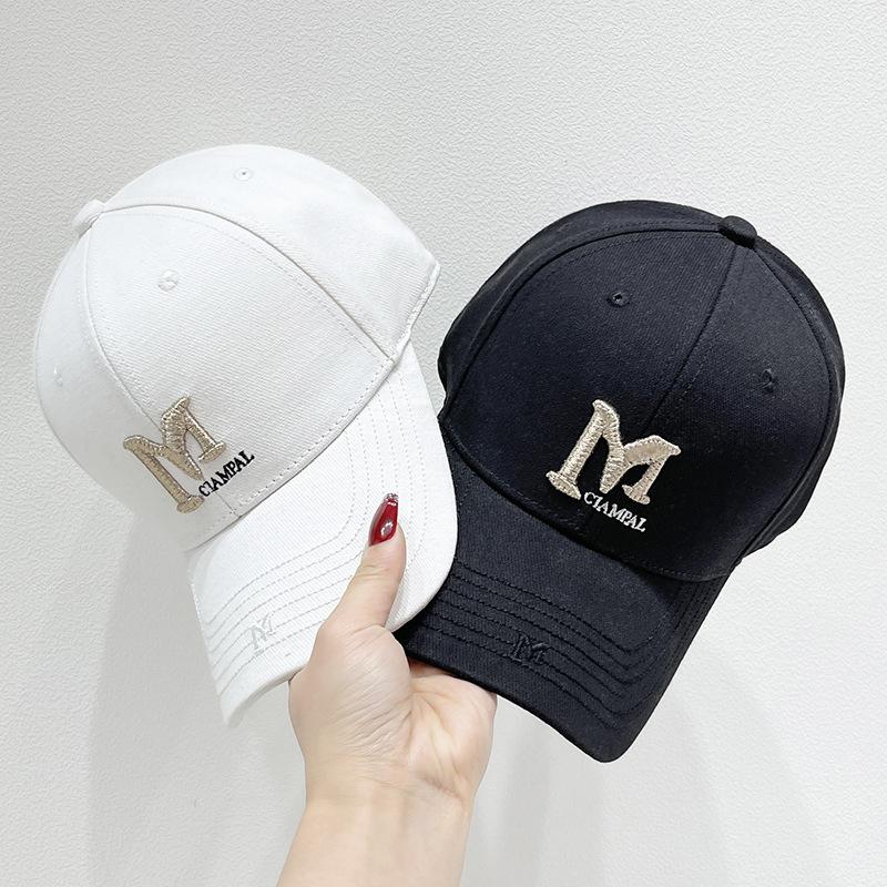 Женская вышитая буква M стандартная бейсболка детская весна и лето новая мода лицо маленькая кепка мужская