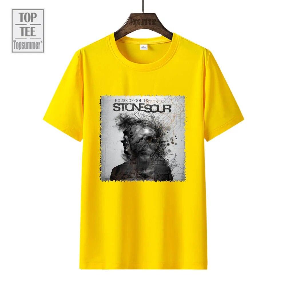 Дом золота и костей, штат Пт. Футболка с 1 альбомом Stone Sour Tour, уличная одежда, футболки с короткими рукавами 90-х годов, одежда с графическим принтом