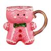 Ceramic Gingerbread Man Mug Christmas Gingerbread Man Shaped Coffee Cup with Handle for Coffee Tea Hot Chocolate Water
