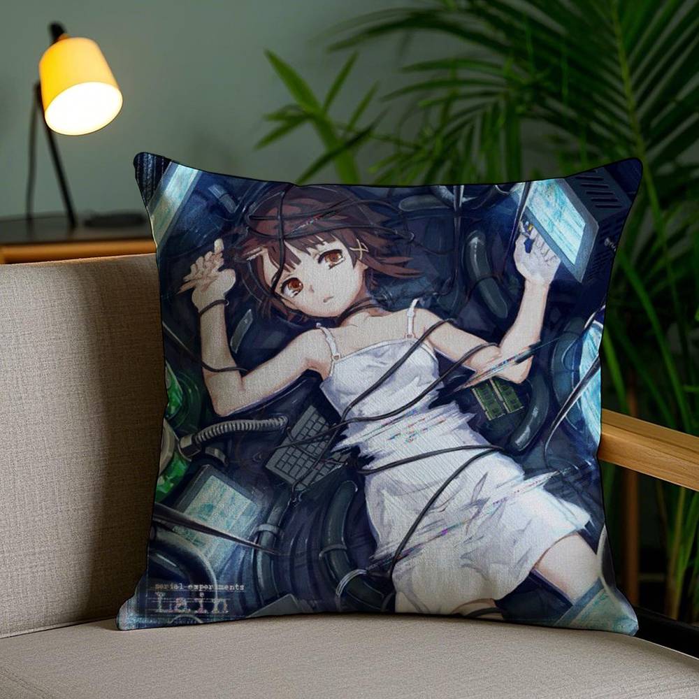 S-Serial Experiments L-Lain Наволочка для дома, общежития, спинки стула, короткий плюш, двусторонняя печать, подушка для офиса, время для сна