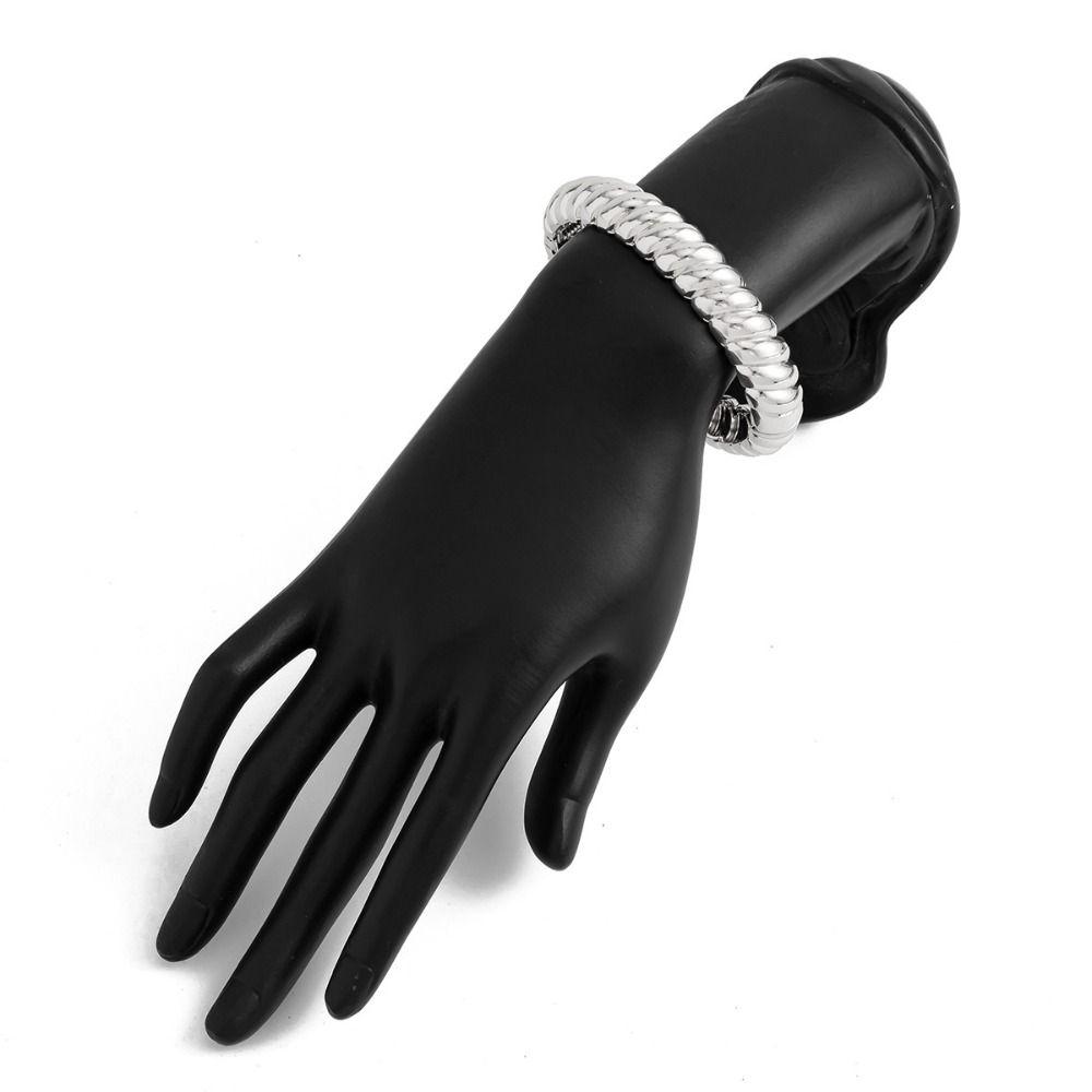 Толстый браслет с текстурой нити золото серебро женский ручной браслет ретро пружинный браслет мужчины женщины