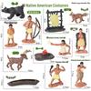 Симуляция индейцев Пова: Набор ornaments для Рождественской елки: Воин Поухатана, Вождь Лис, Олень и Медведь у костра