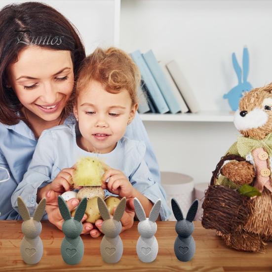 Пасхальный кролик, 3D-печатная фигурка кролика, минималистичный кролик, центральный элемент для домашнего стола, книжной полки, пасхальное украшение камина