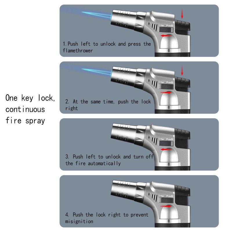 Многоразовый регулируемый бутановый струйный фонарь, зажигалка для барбекю, инструменты для зажигания пламени